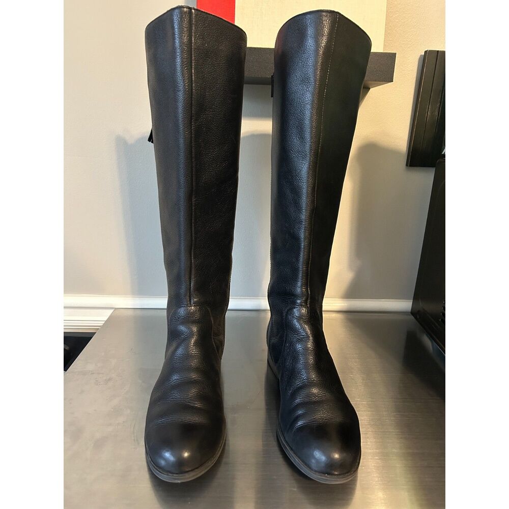 Naturalizer "Jinnie" Black Leather Tall Riding Boots - Women's Size 9